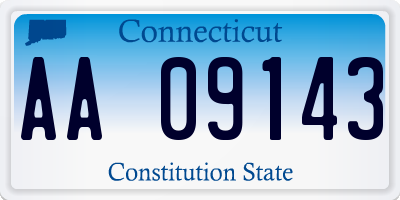 CT license plate AA09143