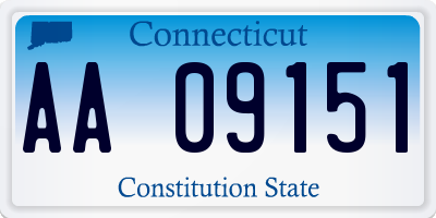 CT license plate AA09151