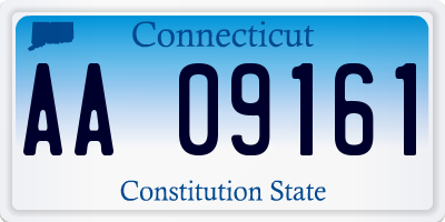 CT license plate AA09161