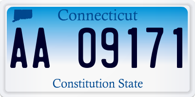 CT license plate AA09171