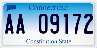 CT license plate AA09172