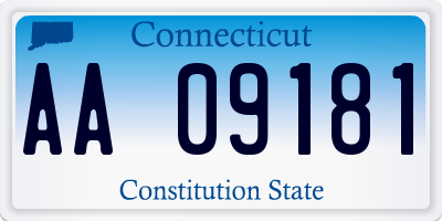 CT license plate AA09181