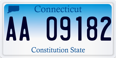 CT license plate AA09182