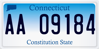 CT license plate AA09184