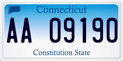 CT license plate AA09190