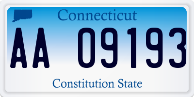 CT license plate AA09193