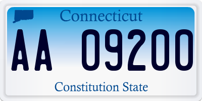 CT license plate AA09200