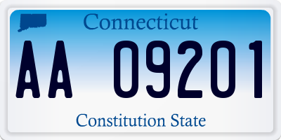 CT license plate AA09201