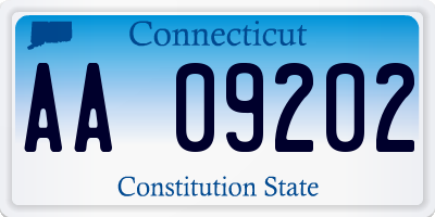 CT license plate AA09202