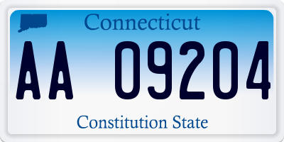 CT license plate AA09204