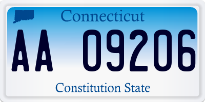 CT license plate AA09206