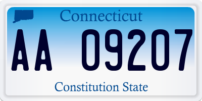 CT license plate AA09207