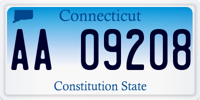 CT license plate AA09208