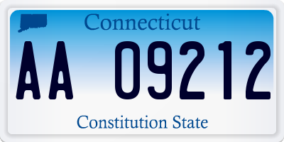 CT license plate AA09212