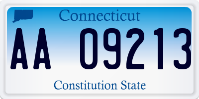 CT license plate AA09213