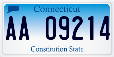 CT license plate AA09214