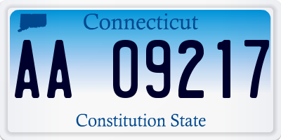 CT license plate AA09217