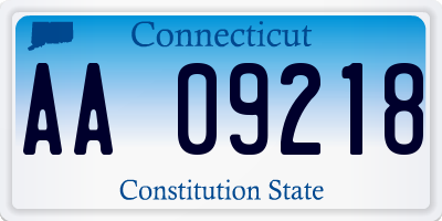 CT license plate AA09218