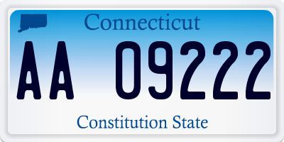 CT license plate AA09222