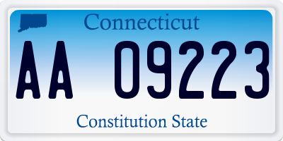 CT license plate AA09223