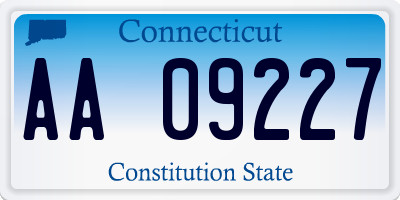 CT license plate AA09227