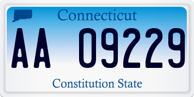 CT license plate AA09229