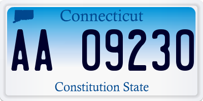 CT license plate AA09230