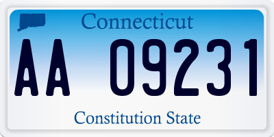 CT license plate AA09231