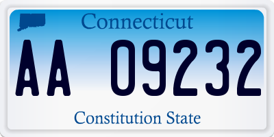 CT license plate AA09232