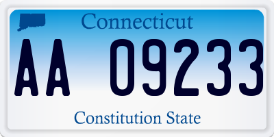 CT license plate AA09233