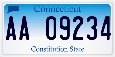 CT license plate AA09234