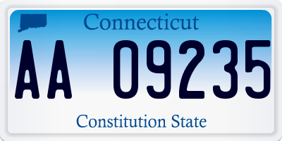 CT license plate AA09235