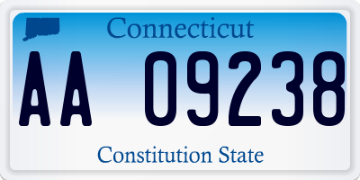 CT license plate AA09238