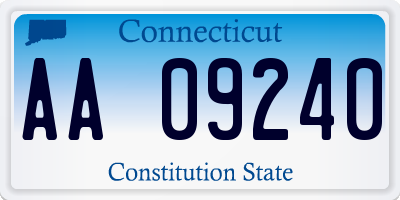 CT license plate AA09240