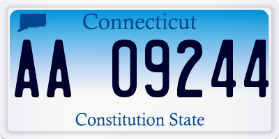 CT license plate AA09244