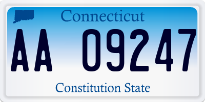 CT license plate AA09247