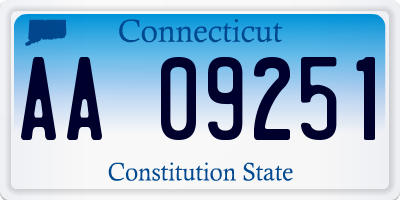 CT license plate AA09251