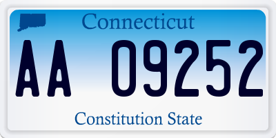 CT license plate AA09252