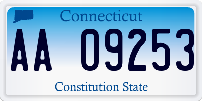 CT license plate AA09253