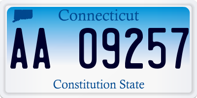 CT license plate AA09257