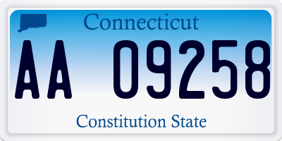 CT license plate AA09258