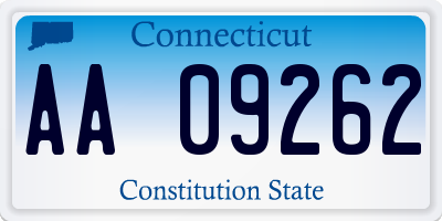 CT license plate AA09262