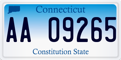 CT license plate AA09265