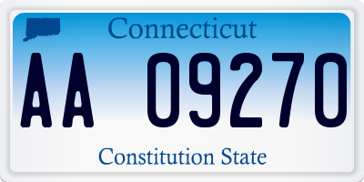 CT license plate AA09270