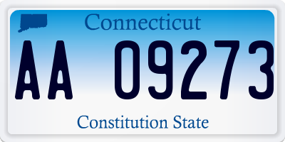 CT license plate AA09273