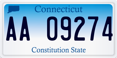 CT license plate AA09274