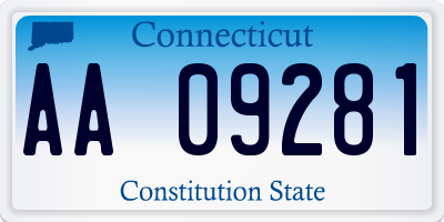 CT license plate AA09281