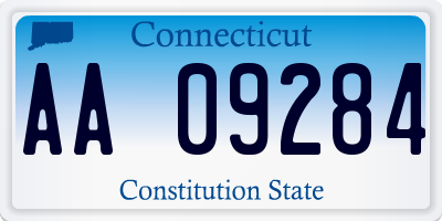 CT license plate AA09284