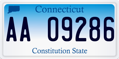 CT license plate AA09286