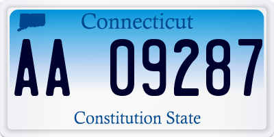 CT license plate AA09287